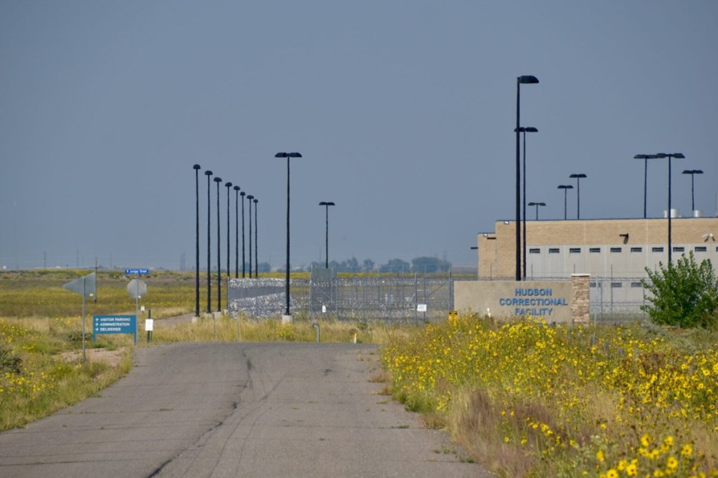 Entrance to a prison that is to be turned into an ICE detention facility