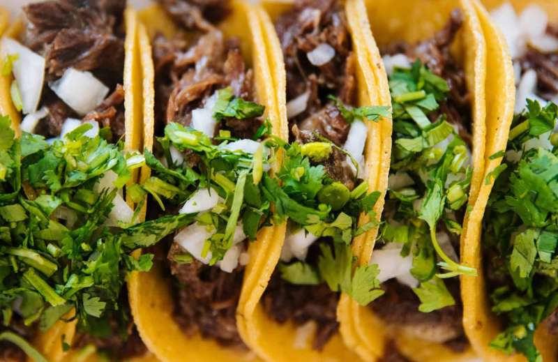 A closeup of selections from one of the many taco trucks in Greeley
