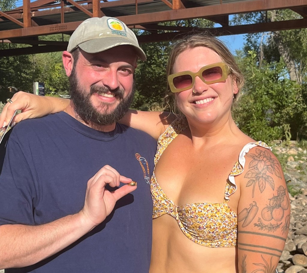 A couple who was helped find their ring by the North Colorado metal detectorist